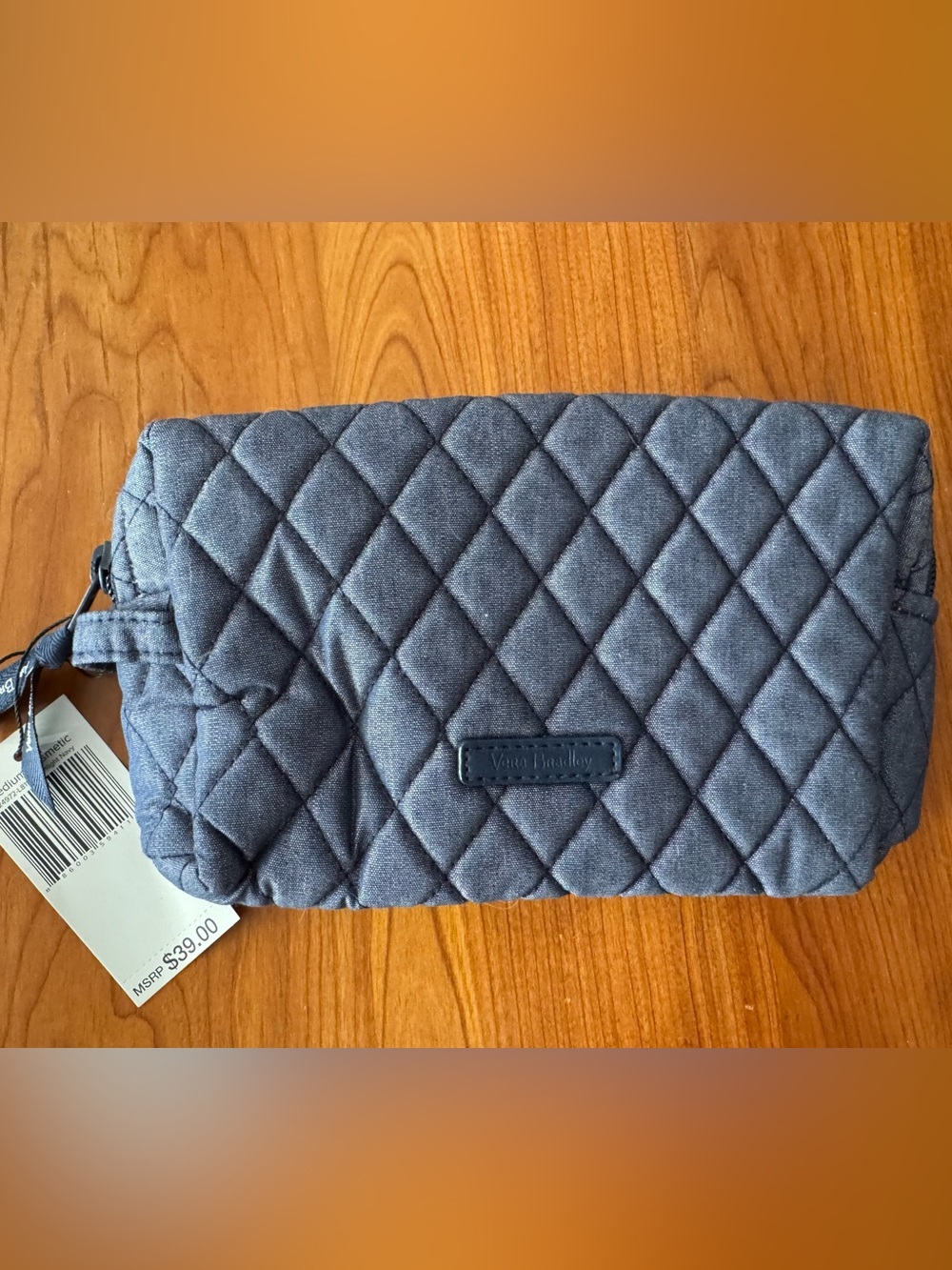 Vera Bradley Quilted Cosmetic Bag in Denim Blue